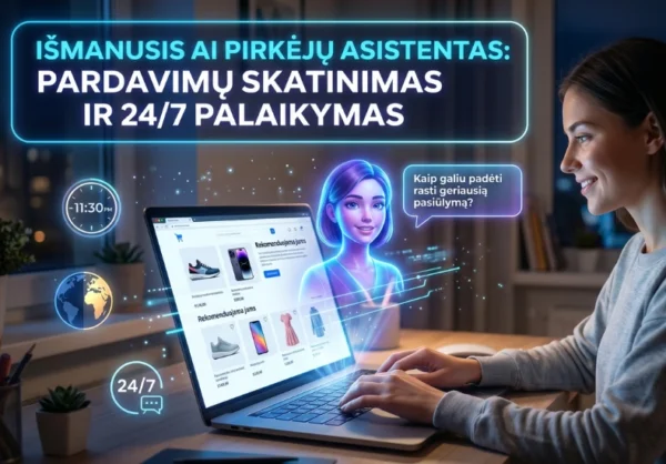 Išmanusis AI pirkėjų asistentas: Pardavimų skatinimas ir 24/7 palaikymas