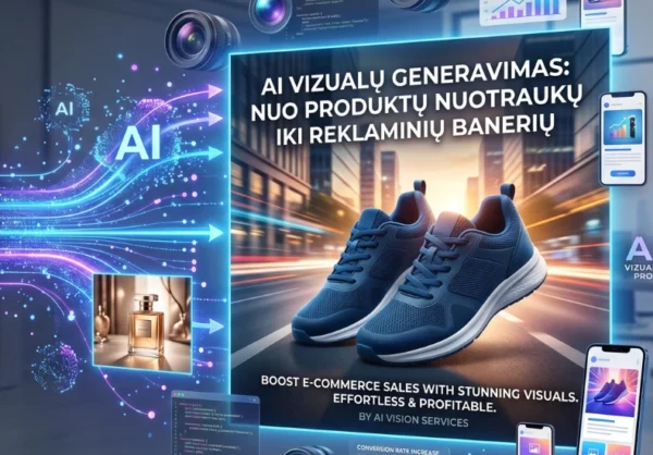 AI vizualų generavimas: Nuo produktų nuotraukų iki reklaminių banerių