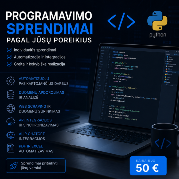 Programavimo sprendimai pagal jūsų poreikius